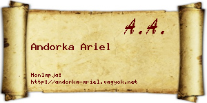 Andorka Ariel névjegykártya